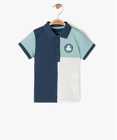 polo a manches courtes tricolore bebe garcon - lulucastagnette bleuJ814501_1