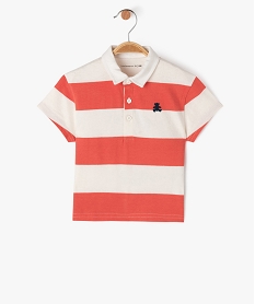 GEMO Polo manches courtes à larges rayures bébé garçon - LuluCastagnette rouge standard