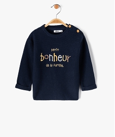 GEMO Pull à message brodé bébé garçon navy