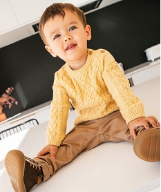GEMO Pull à torsades bébé garçon jaune standard