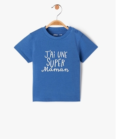 GEMO Tee-shirt manches courtes à message fantaisie bébé garçon bleu standard