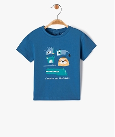 GEMO Tee-shirt à manches courtes avec motif bébé garçon Bleu