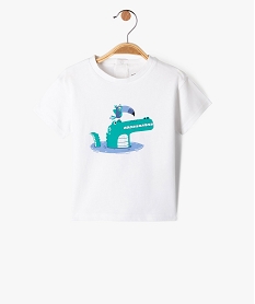 GEMO Tee-shirt à manches courtes avec motif bébé garçon blanc vif