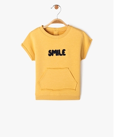 GEMO Tee-shirt à manches courtes avec inscription bouclette bébé garçon jaune standard