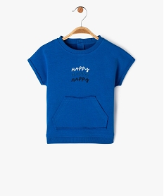 GEMO Tee-shirt à manches courtes avec inscription bouclette bébé garçon Bleu