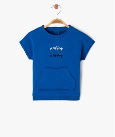 GEMO Tee-shirt à manches courtes avec inscription bouclette bébé garçon bleu standard