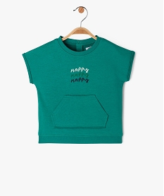 GEMO Tee-shirt à manches courtes avec inscription bouclette bébé garçon Vert
