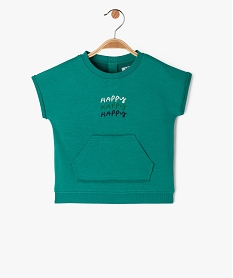GEMO Tee-shirt à manches courtes avec inscription bouclette bébé garçon vert standard