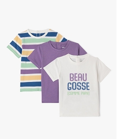 GEMO Tee-shirt à manches courtes assortis bébé garçon (lot de 3) Blanc