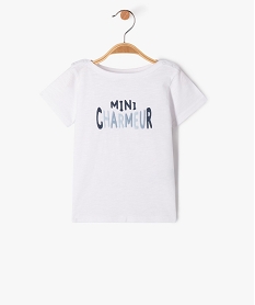 GEMO Tee-shirt à manches courtes avec col bateau bébé garçon blanc standard