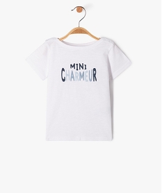 tee-shirt a manches courtes avec col bateau bebe garcon blancJ817901_1