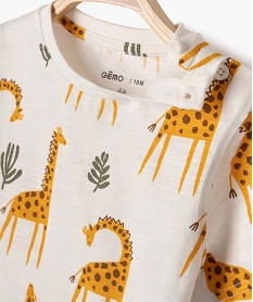 tee-shirt a manches courtes a motifs animaux de la jungle bebe garcon beigeJ818201_2