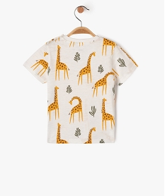 tee-shirt a manches courtes a motifs animaux de la jungle bebe garcon beigeJ818201_3
