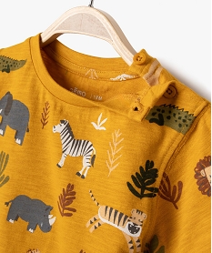 tee-shirt a manches courtes a motifs animaux de la jungle bebe garcon jauneJ818301_2