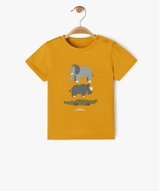 GEMO Tee-shirt à manches courtes avec motif animaux bébé garçon jaune standard