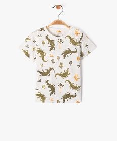 tee-shirt a manches courtes a motifs crocodiles bebe garcon beigeJ818501_1