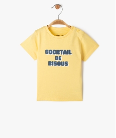 GEMO Tee-shirt manches courtes en coton imprimé bébé garçon jaune standard