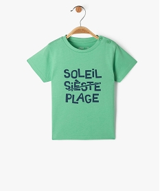 GEMO Tee-shirt manches courtes en coton imprimé bébé garçon vert standard