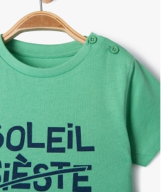 tee-shirt manches courtes en coton imprime bebe garcon vertJ818901_2