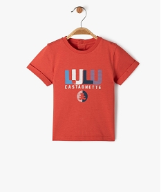 tee-shirt a manches courtes avec inscription bebe garcon - lulucastagnette rougeJ819001_1