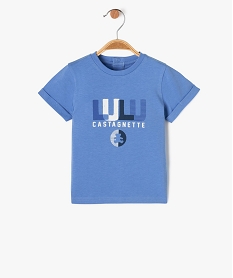 tee-shirt a manches courtes avec inscription bebe garcon - lulucastagnette bleuJ819101_1