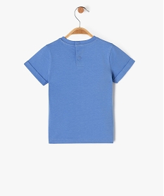tee-shirt a manches courtes avec inscription bebe garcon - lulucastagnette bleuJ819101_3