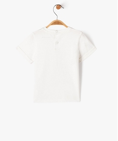 tee-shirt a manches courtes avec inscription bebe garcon - lulucastagnette blancJ819201_3