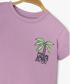 tee-shirt a manches courtes avec inscription dans le dos bebe garcon violetJ819301_2