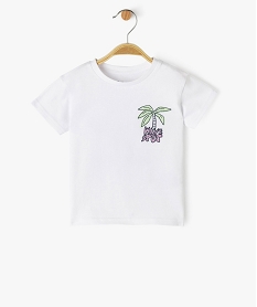 GEMO Tee-shirt à manches courtes avec inscription dans le dos bébé garçon blanc standard