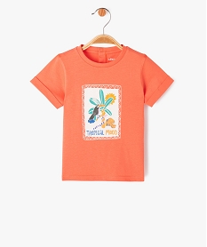 tee-shirt a manches courtes avec motif jungle bebe garcon orange tee-shirts manches courtesJ819701_1