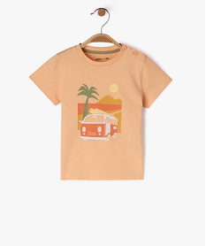tee-shirt a manches courtes avec motif estival bebe garcon orangeJ820401_1