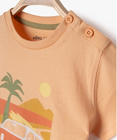 tee-shirt a manches courtes avec motif estival bebe garcon orangeJ820401_2