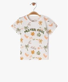 GEMO Tee-shirt à manches courtes à motifs palmiers bébé garçon imprime ecru