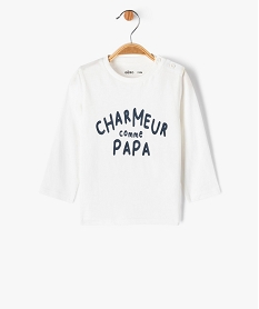 GEMO Tee-shirt manches longues à message fantaisie bébé garçon Blanc