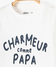 tee-shirt manches longues a message fantaisie bebe garcon blancJ821001_2