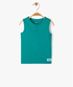 GEMO Débardeur uni avec col rond boutonné bébé garçon vert standard