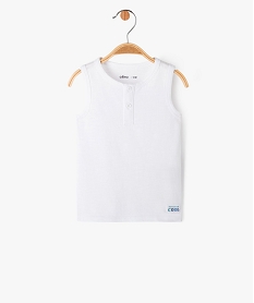 GEMO Débardeur uni avec col rond boutonné bébé garçon blanc standard