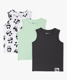 GEMO Débardeur à col rond en coton bébé garçon (lot de 3) vert standard