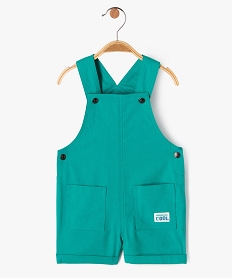 GEMO Salopette courte en coton bébé garçon vert standard