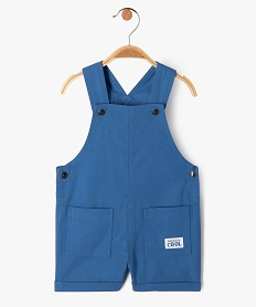 GEMO Salopette courte en coton bébé garçon bleu standard