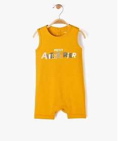 GEMO Combishort avec inscription bébé garçon jaune standard