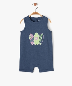 GEMO Combishort sans manches en jersey imprimé bébé garçon bleu standard