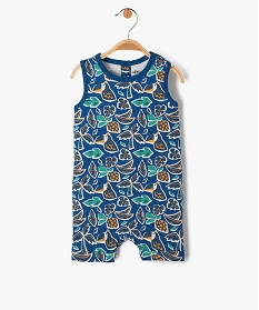 GEMO Combishort imprimé en coton bébé garçon bleu standard