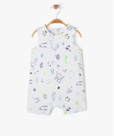 GEMO Combishort en coton avec motifs marins bébé garçon rose chine