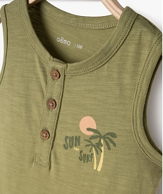 combishort sans manches avec motif estival bebe garcon vert shorts et bermudasJ824701_2