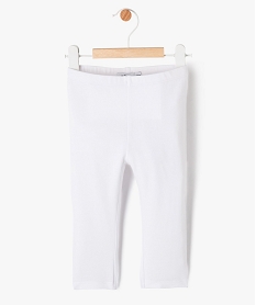 GEMO Legging long en coton stretch bébé fille blanc vif
