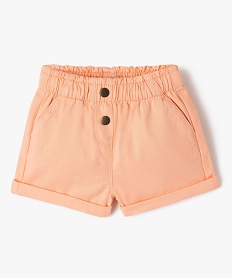 short uni avec ceinture elastiquee bebe fille orangeJ825801_1