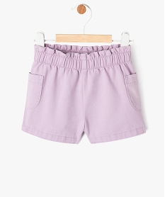 GEMO Short en toile avec taille élastique bébé fille violet standard