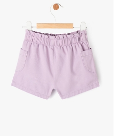 short en toile avec taille elastique bebe fille violet shortsJ826401_3