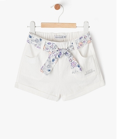 GEMO Short taille haute ceinturée bébé fille - LuluCastagnette blanc chine